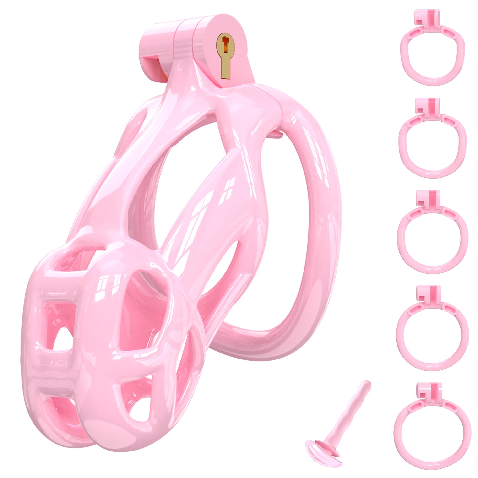 Pink Cobra Chastity Device Yithuet 3D Printed Cock Cage Discreet Packaging M Light Pink