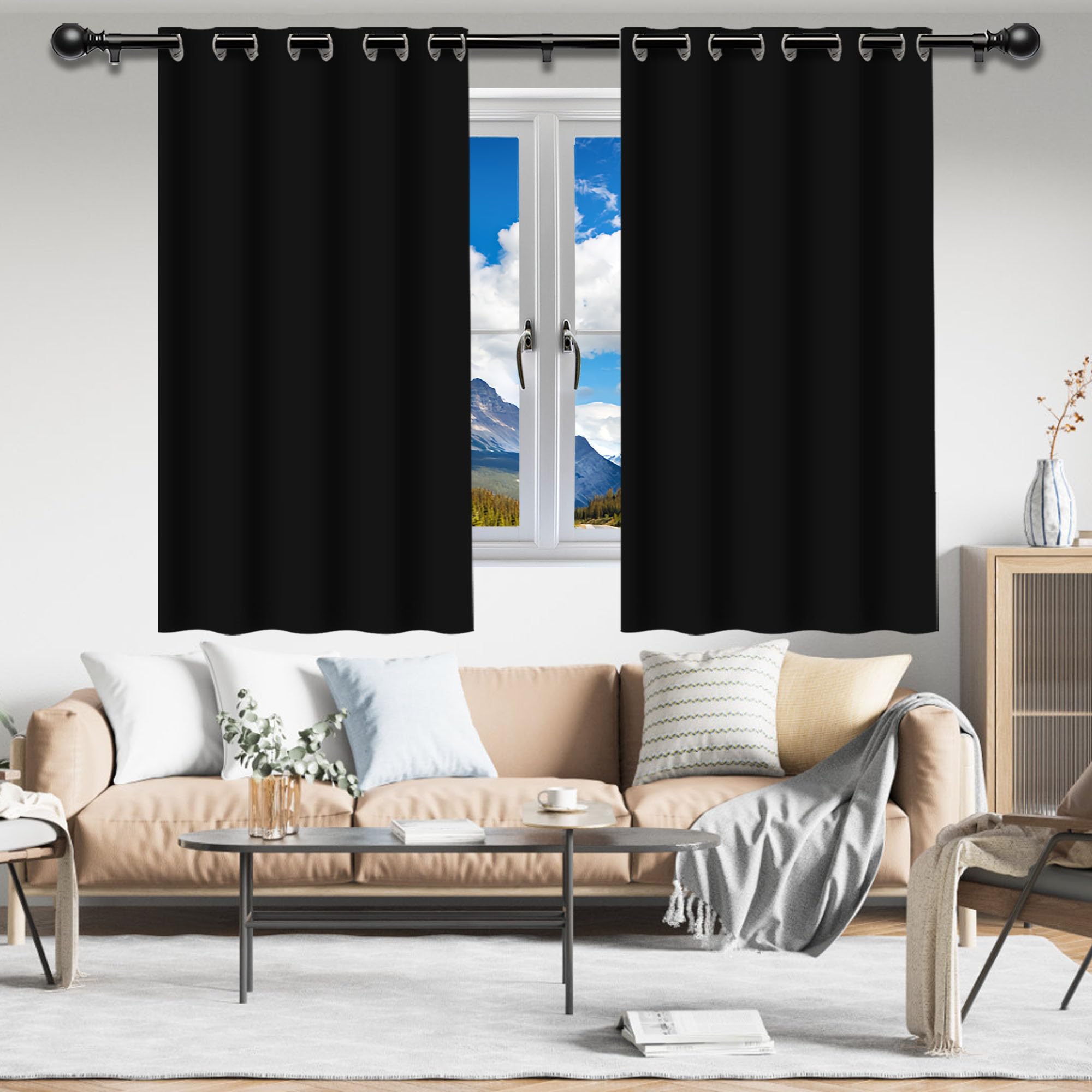 Rideau anti chaleur noir 400x180 cm pour bloquer la surchauffe estivale de vos grandes vitres