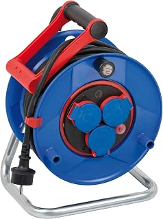 Brennenstuhl Garant IP44 Kabeltrommel 25m für Industrie/Bausatz - Profi-Elektroroller für den Einsatz auf Baustellen und im Außenbereich, Kinderschutz, Made in Germany