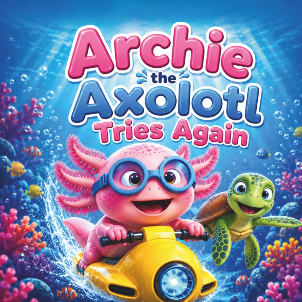 Archie the Axolotl Tries Again: A Growth Mindset Book for Kids Ages 3-7 About Making Mistakes and Never Giving Up