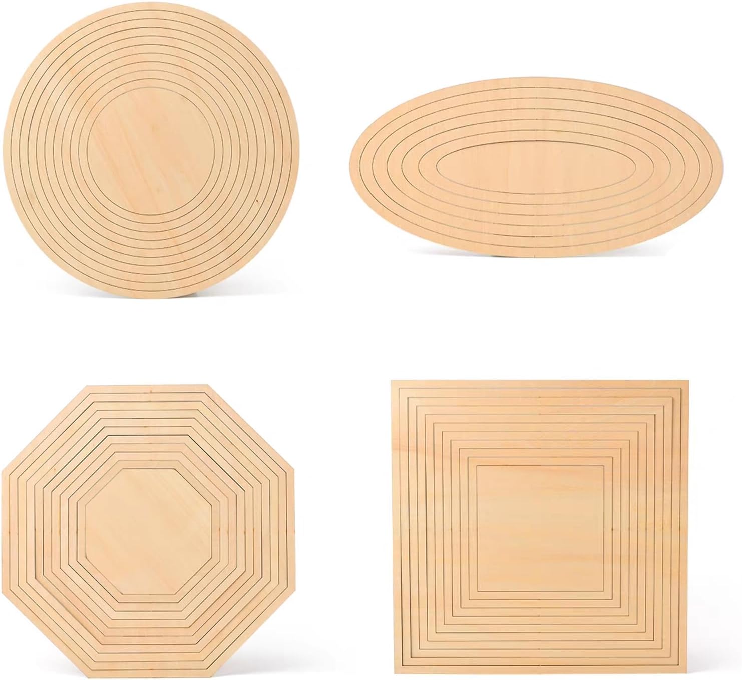 40PCS Pottery Slab Building Cutting Guides, Precision Pottery Shaping Tools, Pottery Molds, Wooden Pottery Tools, Includes Octagon, Circle, Oval, and Heart Shapes (38)