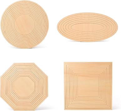 40PCS Pottery Slab Building Cutting Guides, Precision Pottery Shaping Tools, Pottery Molds, Wooden Pottery Tools, Includes Octagon, Circle, Oval, and Square 38