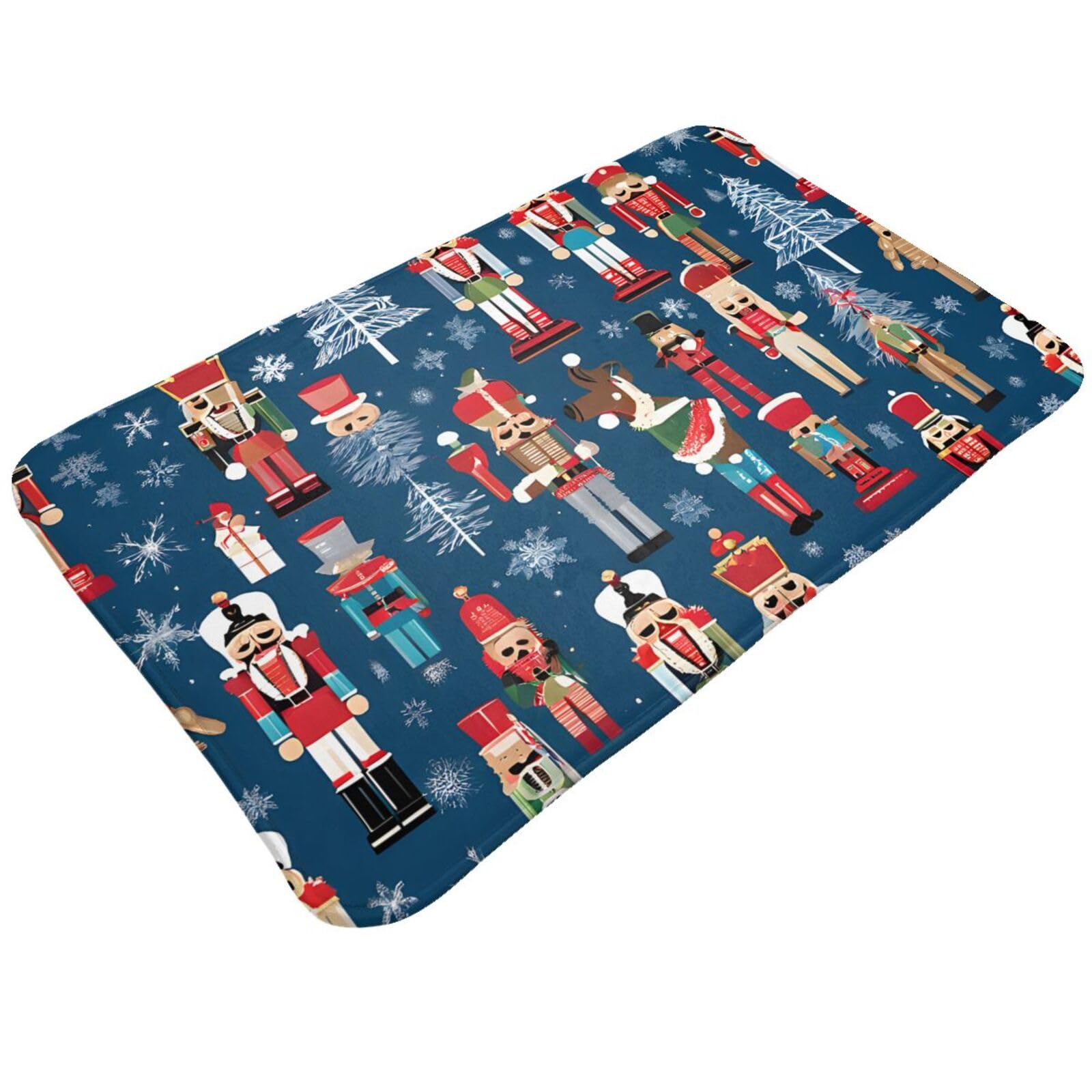 Women's Nutcracker Ballet Xmas Dance Print Living Room Bathroom Kitchen Anti Slip and Absorbent Carpet, Indoor Entrance Door Muddy Floor Mat, Ultra Soft Washable Carpet 21x31.5 Inches