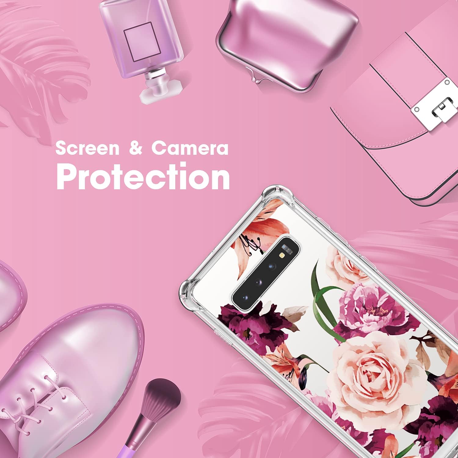 Cutebe Case for Galaxy S10 Plus,Shockproof Series Hard PC+ TPU Bumper Protective Cover for Samsung Galaxy S10 Plus 6.4 Inch 2019 Release Crystal