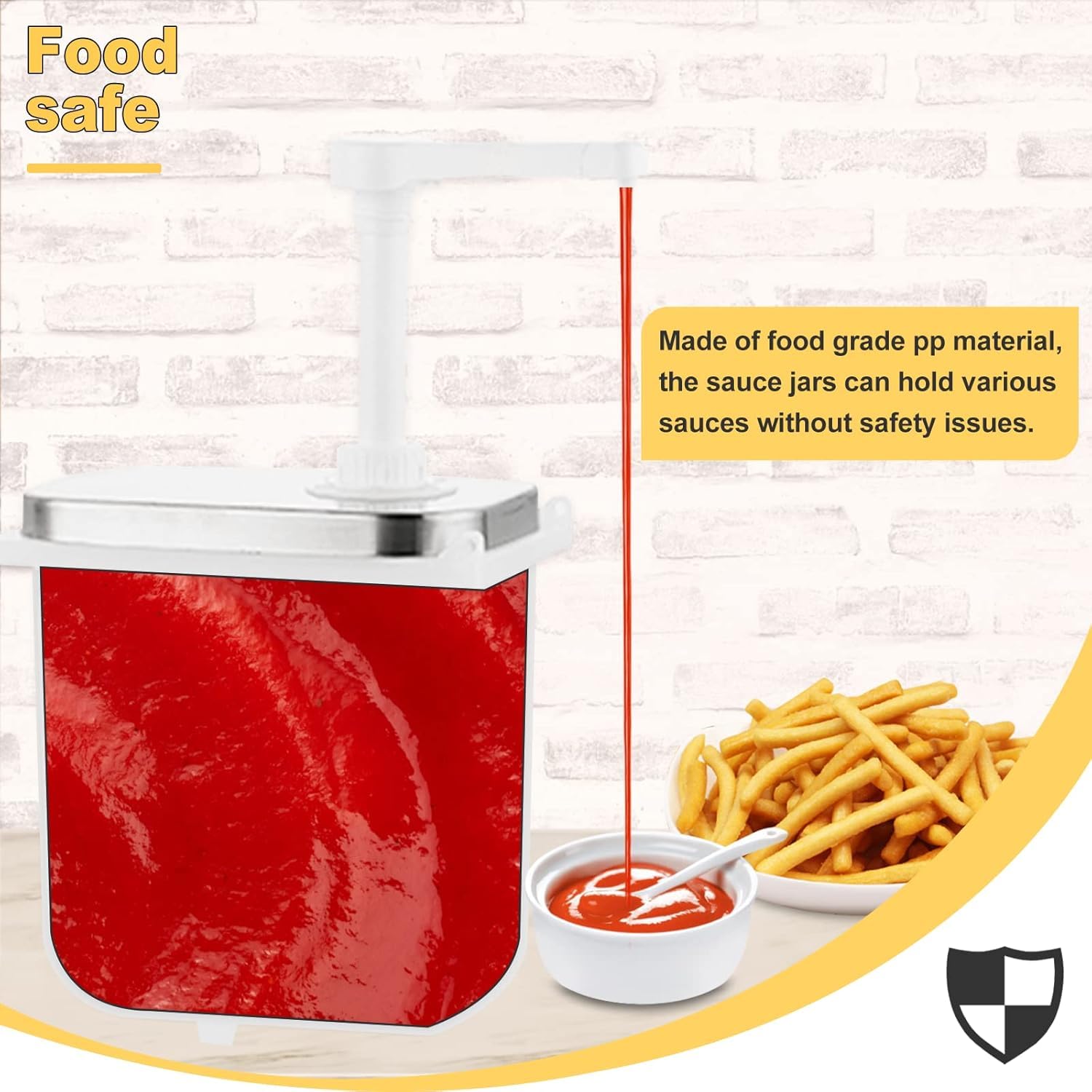 Gewürzspender aus Edelstahl mit Pumpe aus PP-Kunststoff, Soßenspender für Ketchup, Mayonnaise, Steaksoße, Dessertsirup, Essig, Öl, Sojasoße (2 l mit Sockel)