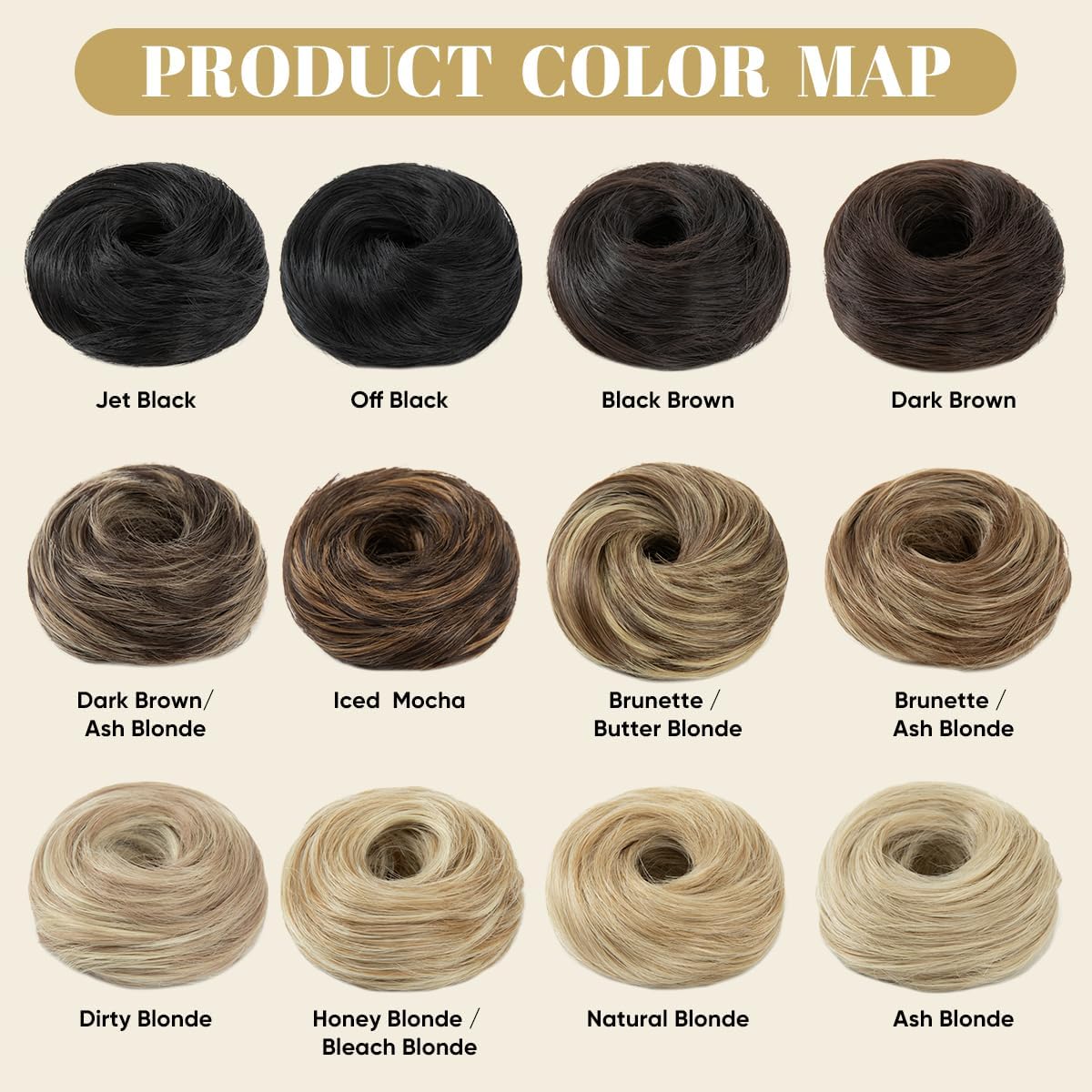 IOVOIMMSL 2PCS Small Cute Messy Bun Hair Piece for Thin Hair Women Mini Synthetic Curly Bun Scrunchies Updo Hairpieces in Dark Brown