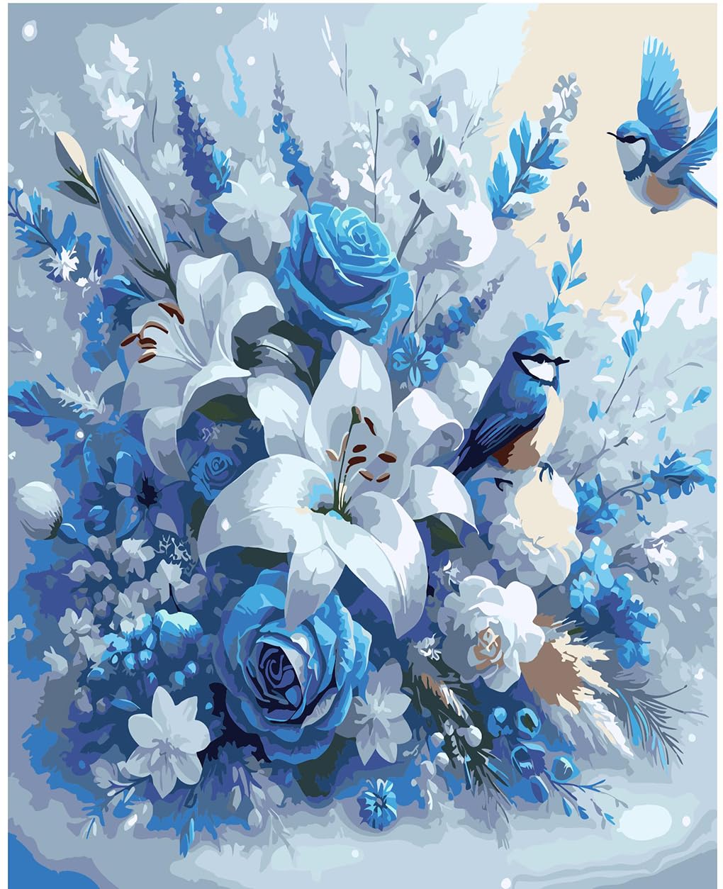 SOTYIOO Paint by Numbers for Adults, Rose Paint by Numbers for Adults Beginner Drawing Paintwork with Paintbrushes On Canvas Wrinkle-Free Canvas Acrylic Pigment Oil Paint 16x20inch