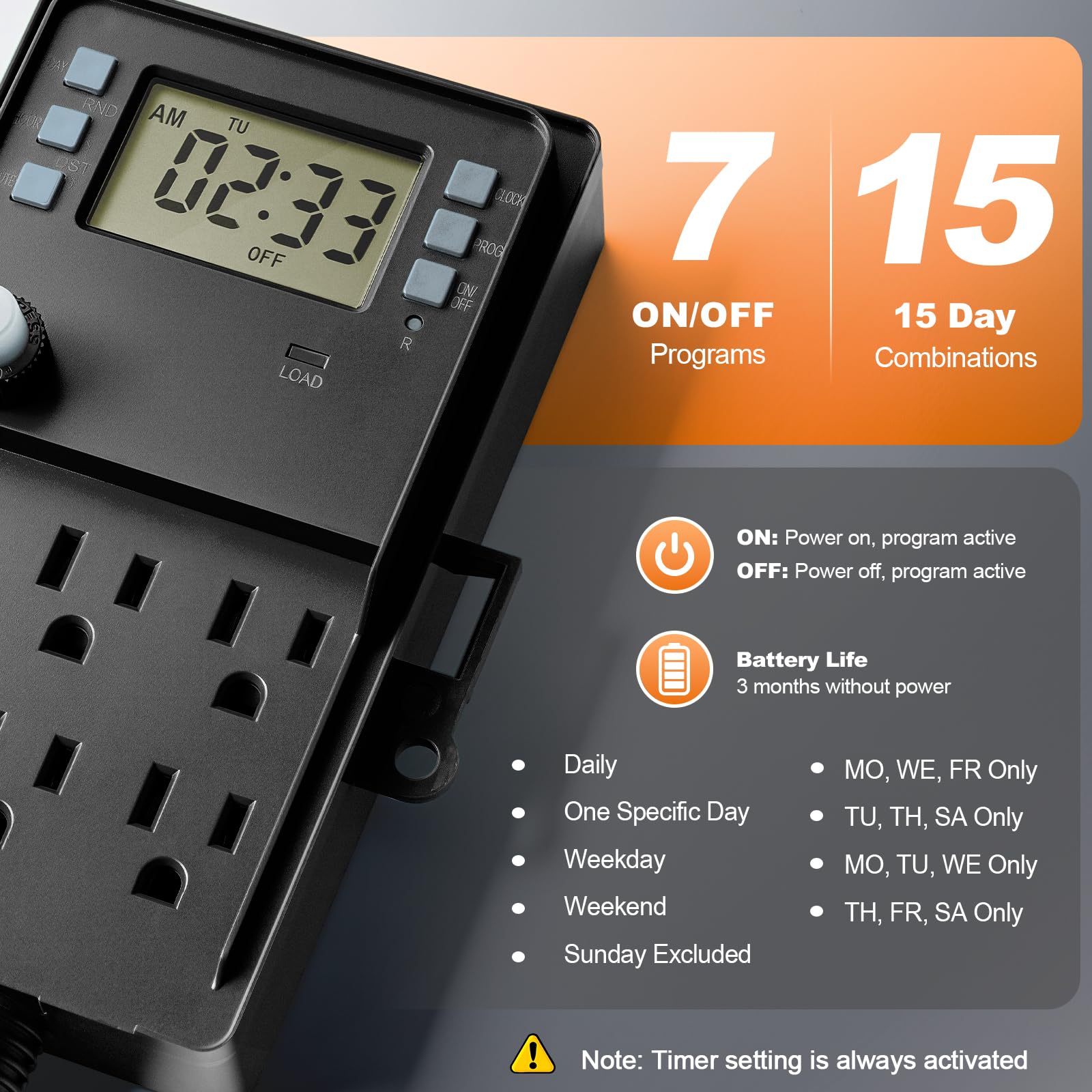 Suraielec Temporizador Digital de estaca USTD16A