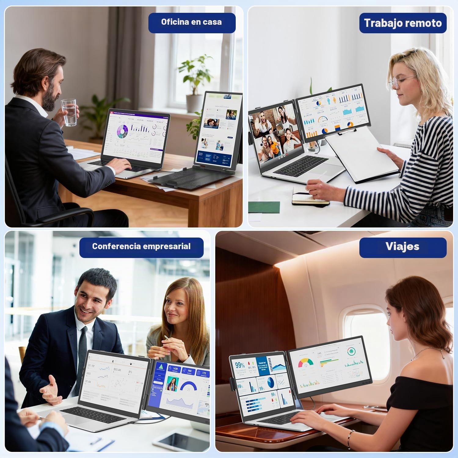 KEFEYA Monitor Portátil 14" Extensor de Pantalla para Portátil IPS FHD 1080P, Doble Pantalla para Portatil de 13 a 17,3» con Puerto USB-C/HDMI, Plug & Play para Windows/Mac/Android/Switch/PS5