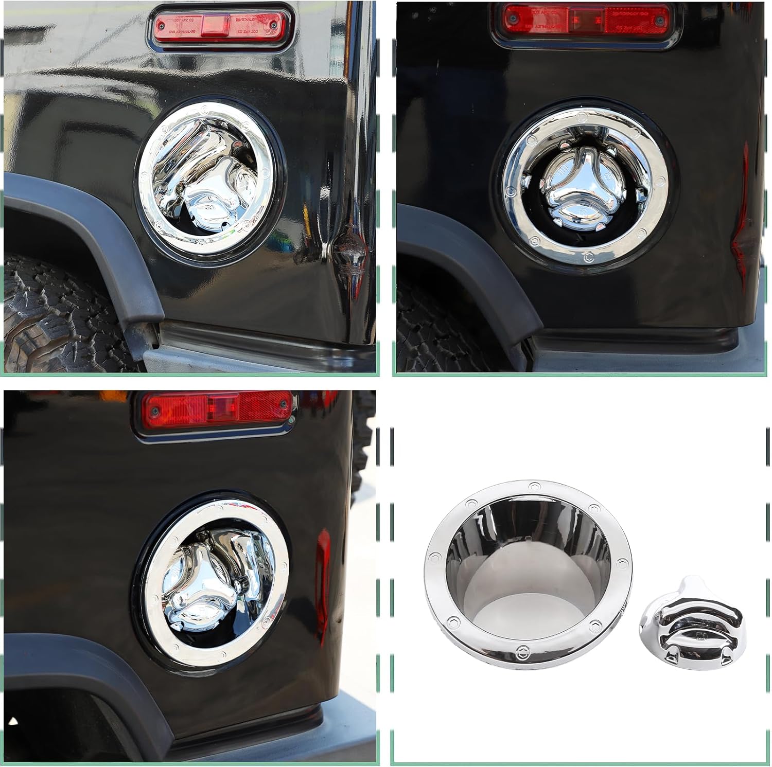 PIUGILH Matte Black Fuel Filler Door Cover Gas Fuel Tank Cap Moulding Cover Trim fit for Hummer H2 2003-2009,Fuel Door Gas Cap Tank Lid Bezel Cover,2 PCS