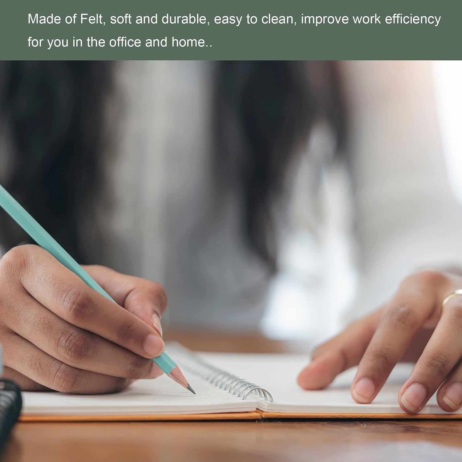 YOKIVE Mouse Pad, Felt Double-Sided Soft | Writing Mat for Desktop Mouse (Gray, 9.25x7.87 Inch)