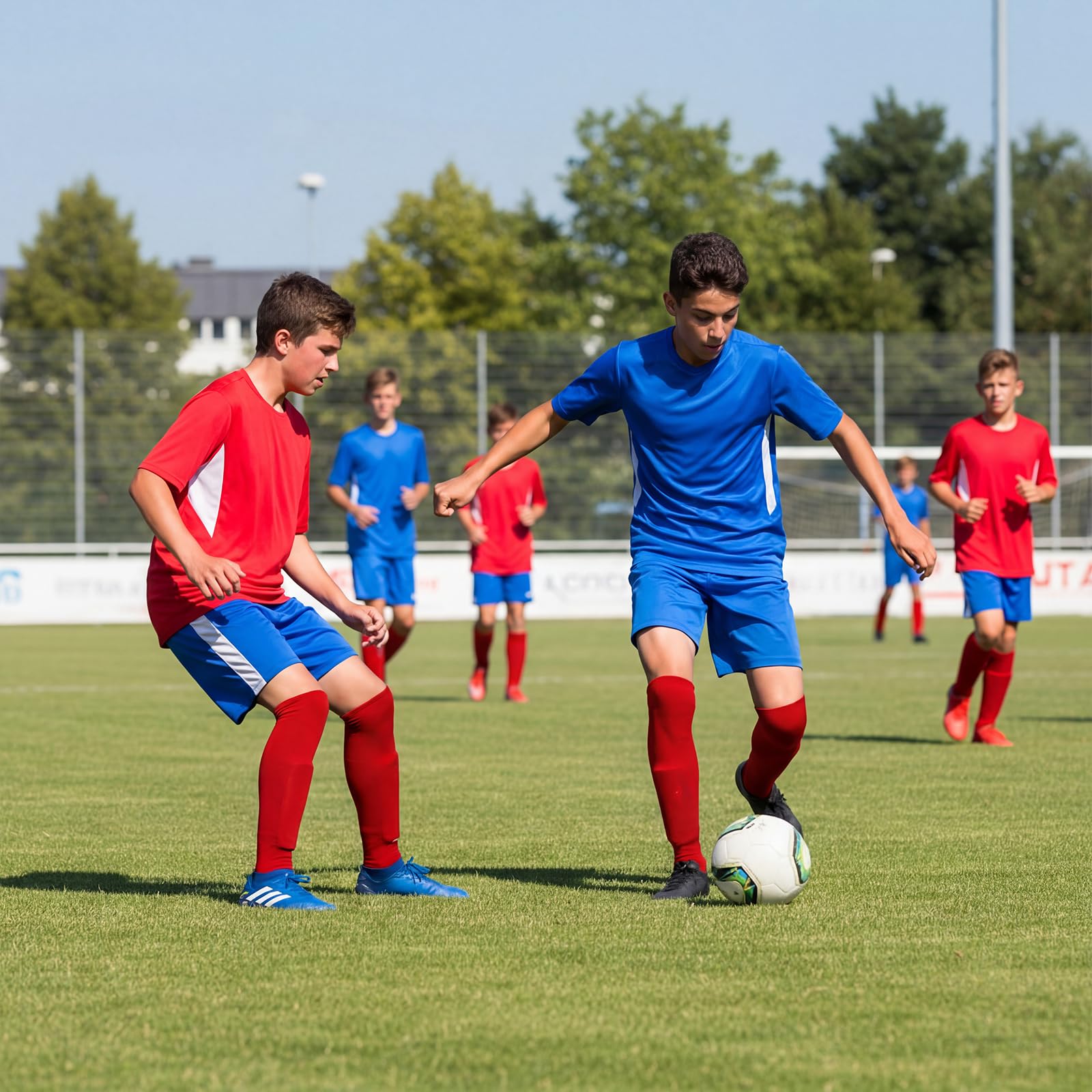 Calzettoni da calcio per bambini, 3 paia, elastici, senza calze e tubes, calzini sportivi, traspiranti, per bambini e ragazzi, ideali per calcio, basket, ciclismo, corsa