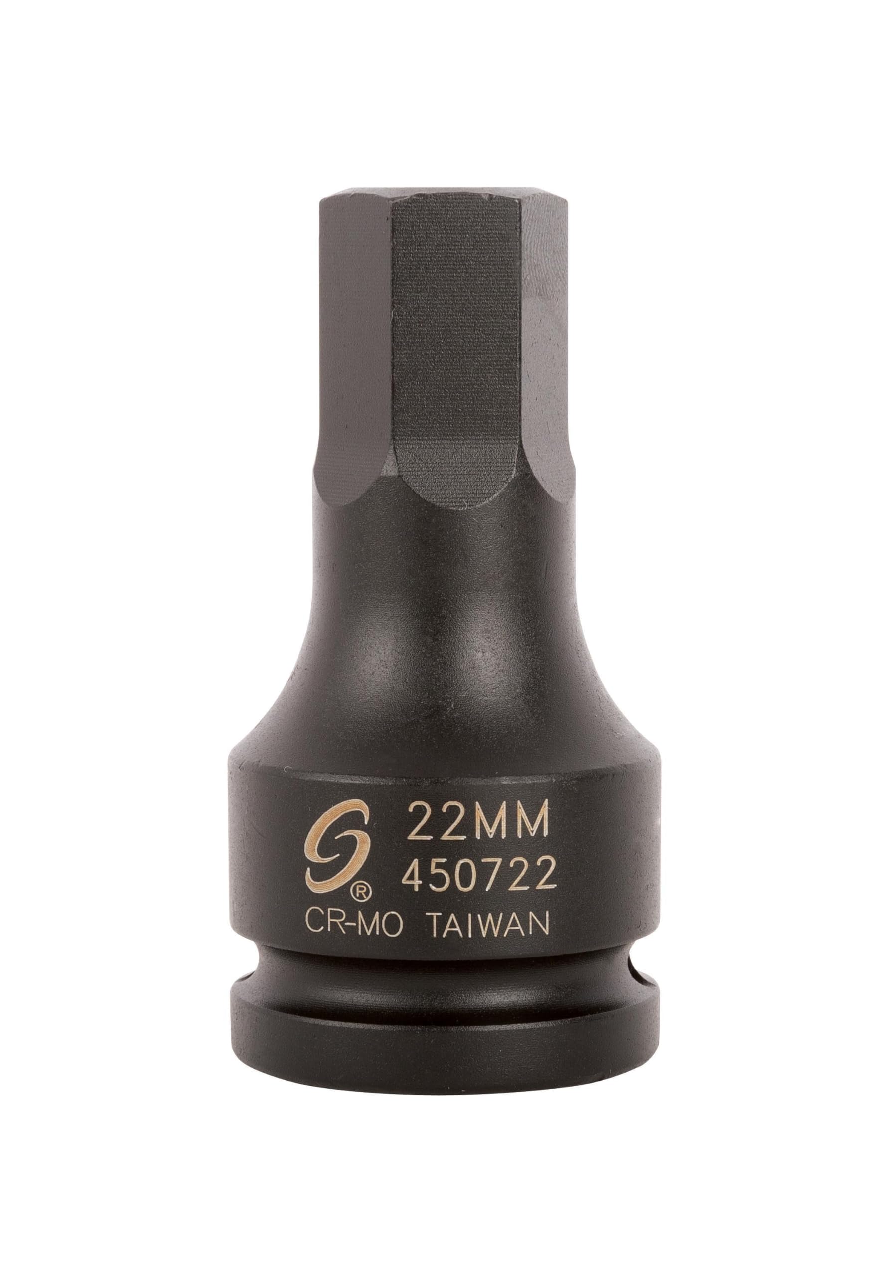 Sunex Black Tools 450722 3/4-Inch Drive 22-Mm Hex Driver Impact Socket
