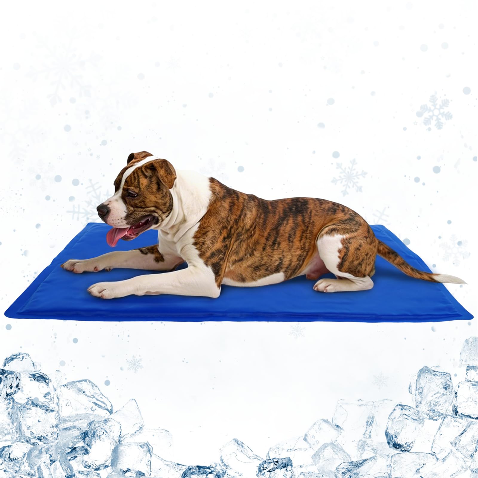 Hjumarayan Dog Cooling Mat, Cooling Dog Mat for Summer, Waterproof Pet Cooling Pad for Medium Large Dogs, Non Electric Cooling Mat for Dogs, Blue L (50x65cm)