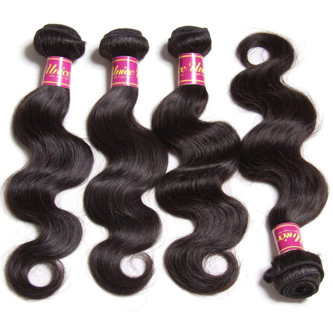 4 Bundle 100% Virgin Brazilian Human Hair Extensions Body Wave 18-24 Inch Amazon.com : UNice Hair 18 20 22 24 inch Brazilian Body Wave  main image 4