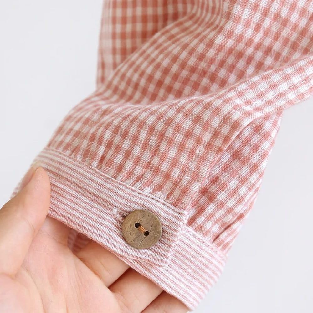 Camicia da Notte Donna - Gonna Lunga da Donna in Tinta Unita Primavera E Autunno Gonna Scozzese Camicia da Notte A Maniche Lunghe Gonna da Casa Semplice Gonna con Scollo A V Camicia da Notte