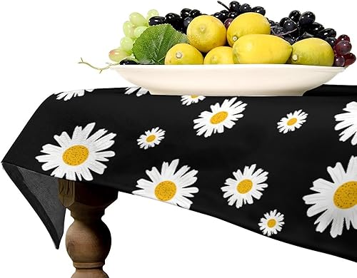 Miniatura 1348 de Mantel floral hippie, diseño retro de los años 70, naranja, rosa, azul, floral, bohemio, estampado estético de margaritas, para fiesta, picnic