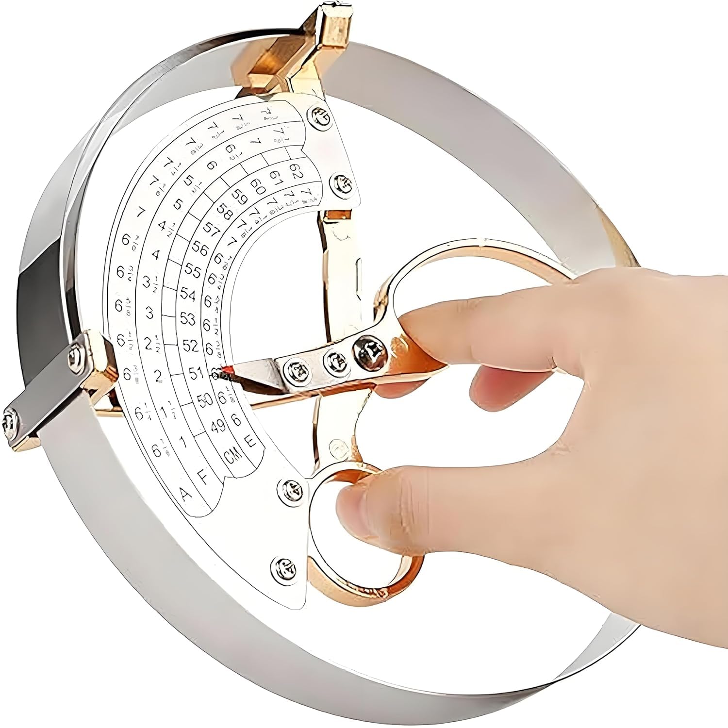 Compasso ad anello tipo forbice per adulti da 49-62 cm, righello per cappelli tipo forbice, con scala trasparente, misurazione precisa, facile da trasportare e da usare, per produttori di cappelli