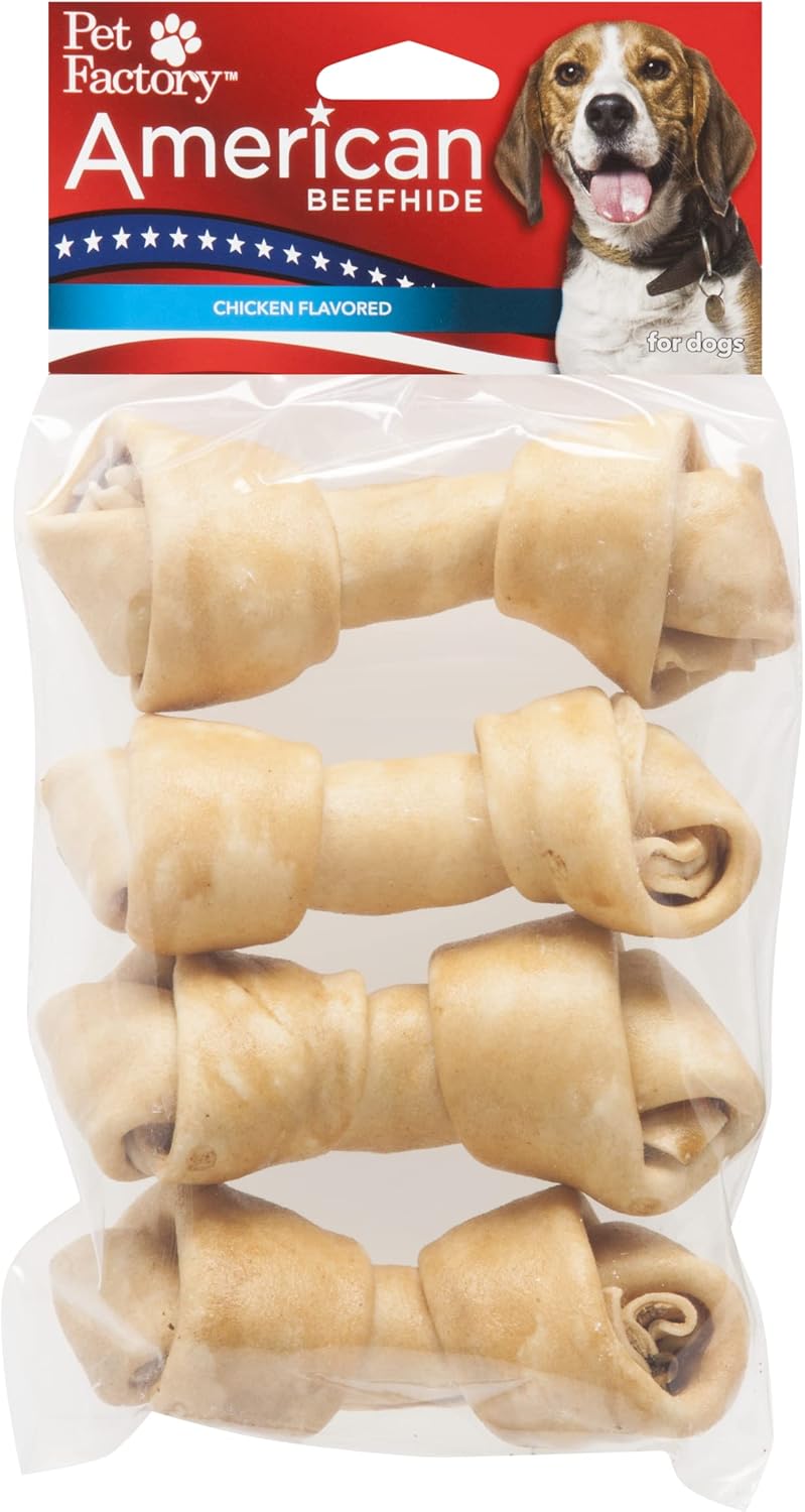 Pet Factory American Beefhide Knotted Bones Dog Chews