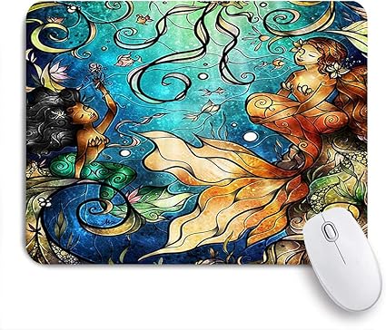 Amazon Niesikklaマウスパッド 美しい人魚海底世界カラフルでユニークなイラスト芸術的 ゲーミング オフィス最適 高級感 おしゃれ 防水 耐久性が良い 滑り止めゴム底 ゲーミングなど適用 用ノートブックコンピュータマウスマット Niesikkla マウスパッド 通販