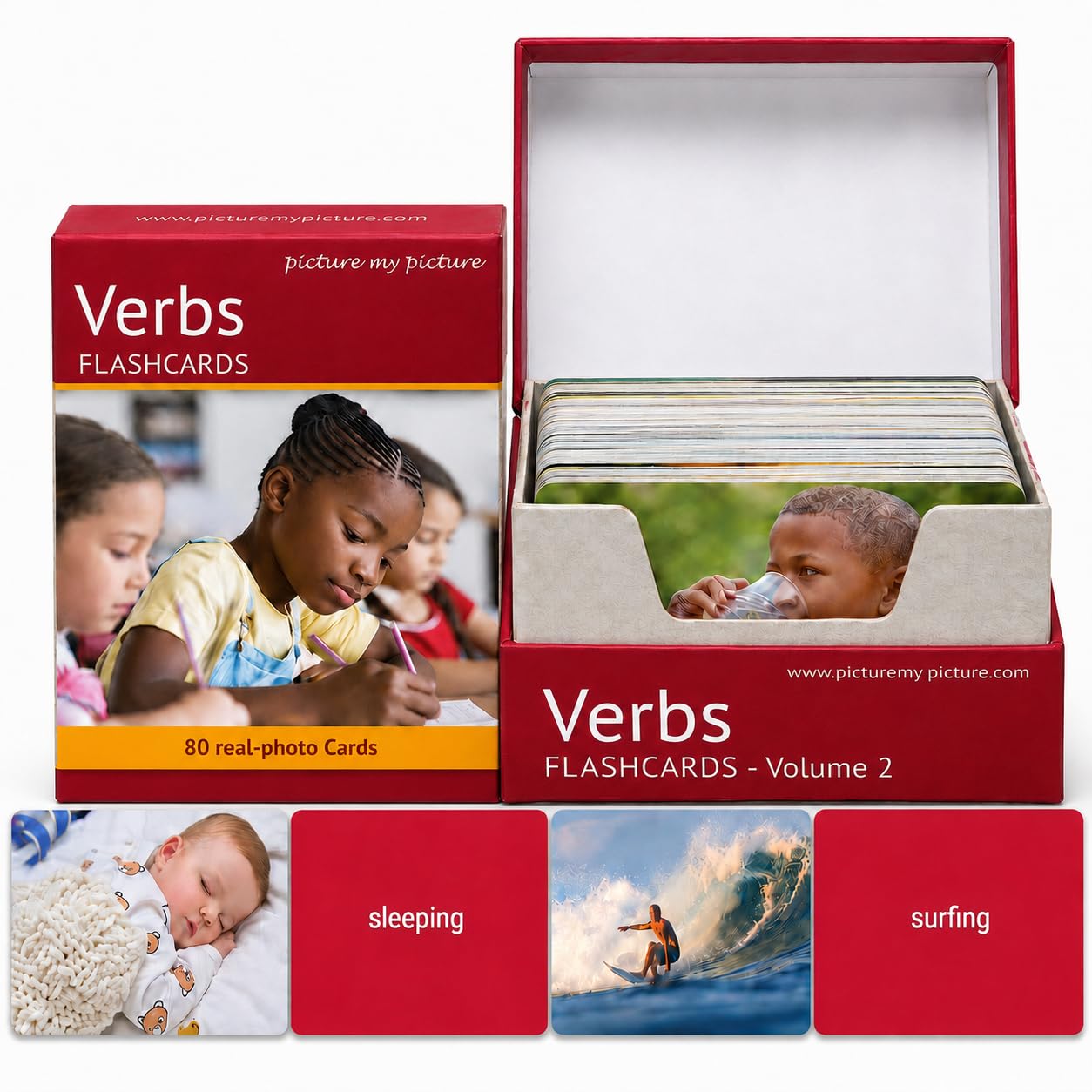 Flash Card sui Verbi Volume 1 e 2. 80 Schede Fotografiche Educative su Azioni e Sviluppo del Linguaggio. Materiali per logopedia, materiali ESL