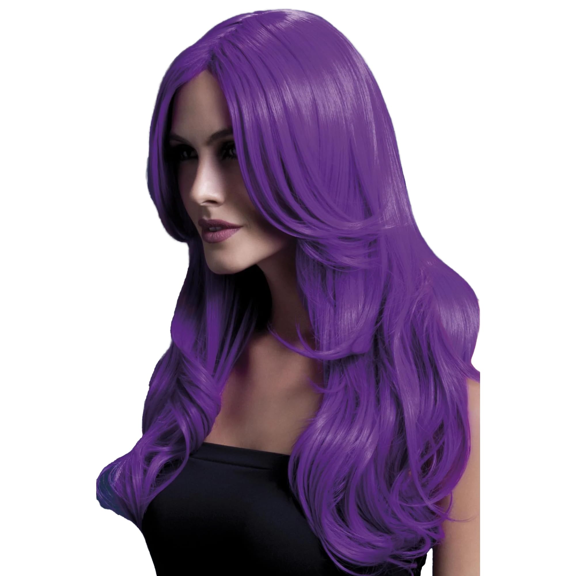 Fever Khloe Wig One Size Neon Purple Long Wave 66cm Heat Resistant Up To 120C