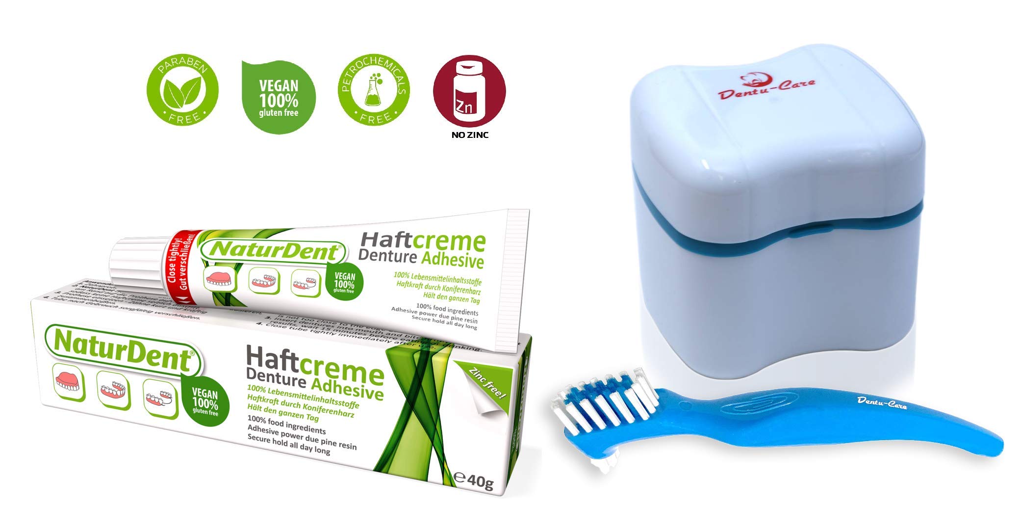 Natural Strong Denture Adhesive NaturDent holds Dentures LONGER and