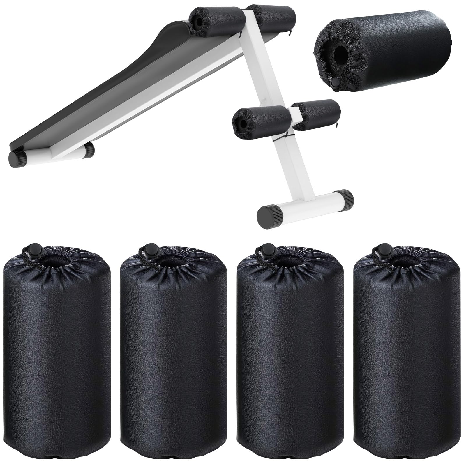 4 Pcs Foam Foot Pads Foam Roller Pad Replacement for Weight Bench Inversion Table and Gym Exercise Equipments(7 x 3.5 x 0.8 Inches)