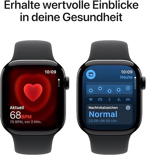 Apple Watch Series 11 [GPS 42mm] Smart Watch with Obsidian Case and Black Sport Band, Sleep Score, Activity Tracker, Health Tracker, Screen Always On - 4