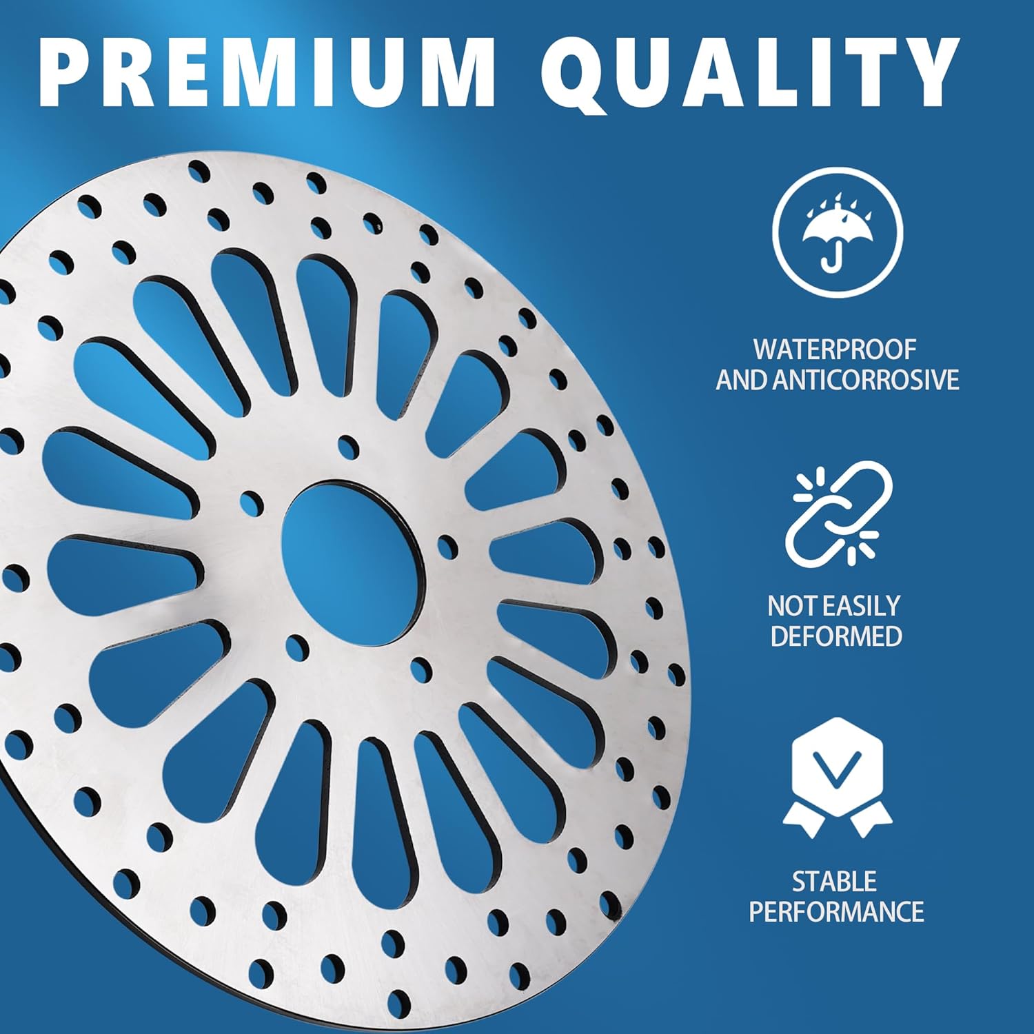 11.8'' Brake Rotor Front Disc 2PCS Compatible with Harley Davidson Road Glide, Touring Road King, Street Glide, Ultra Limited, Trike Freewheeler Street Glide Update 420 Stainless Steel Disc