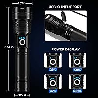 Vista 3 de MIXILIN Linternas Recargables de Alto Lúmenes, Paquete de 4 99,000 Lúmenes Linterna LED Súper Brillante con Cable USB y 5 Modos, Linterna de Mano