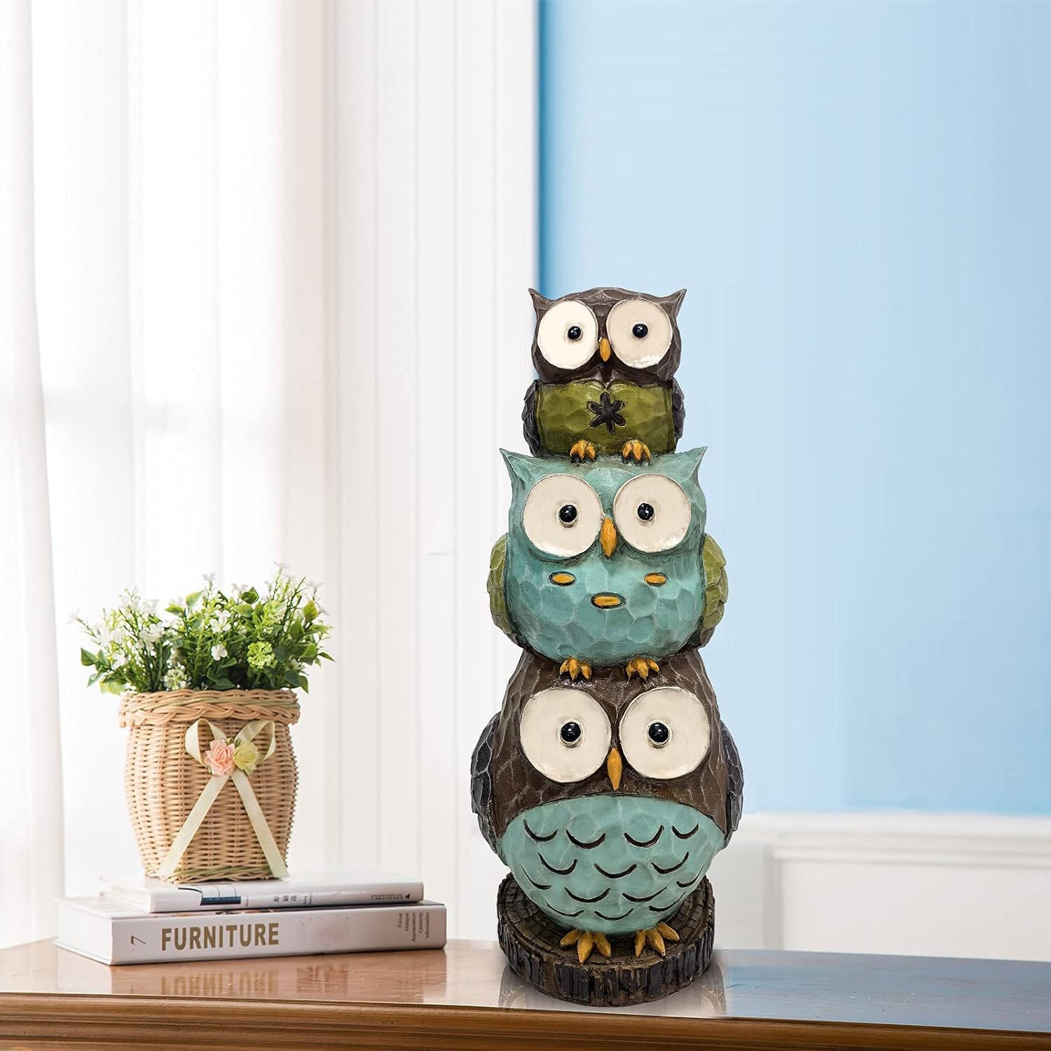 Owl Statue Garden Decor, 17.5 in Owl Figurines Resin Owl Statues and Sculptures for Outdoor Lawn Garden Yard Patio Home Decorations and Gifts for Owl Lovers : Patio, Lawn & Garden