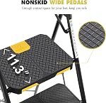 KINGRACK 4 Step Ladder, Sturdy Steel Step Stool with Tool Platform, Safe-Lock, Handrail, Anti-Slip Wide Pedals, Pass 330lbs Load Testing, Folding Portable Ladder for Multi-Purpose, Home Kitchen, Black