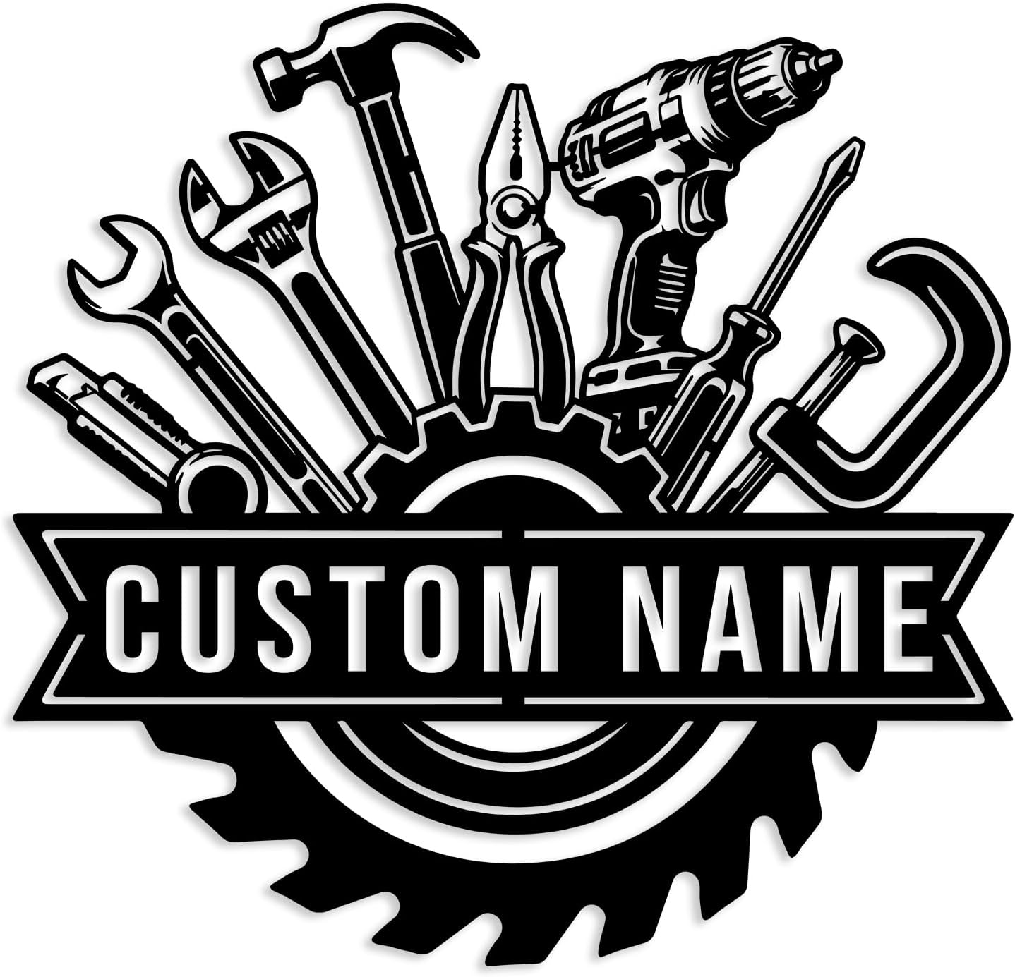 Custom Garage Tools Sign,Personalized Workshop Wall Art,Handyman Decor,DIY Room Plaque,Mechanic Workshop Sign,Auto Shop Or Man Cave Decor,Gift For Dad (Style-F)