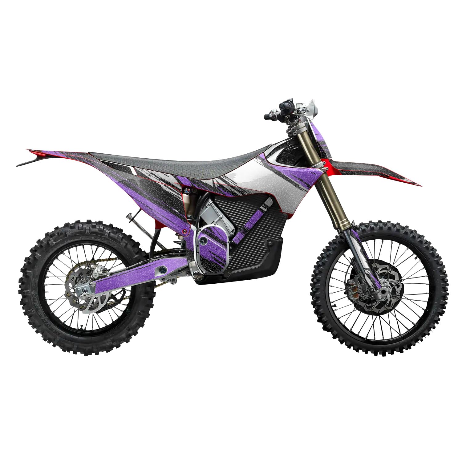 Glossy Glitter Stark Varg MX 2023-2025 Graphics Kit Wrap - Grunge Stripe Purple - Varg MX Skin - Premium 3M Vinyl Protective Wrap Decal Cover - Easy to Apply | Crafted in The USA by MightySkins