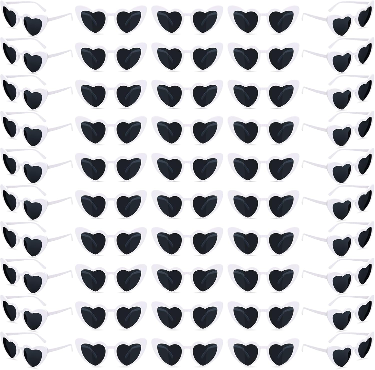 50 Sets of Heart Shaped Sunglasses, Bulk Wedding Party Favors Reception Gifts Souvenirs for Guests, Welcome Sign in Card Gift Tags Wood Photo Frame for Bachelorette Bridal Party Favors