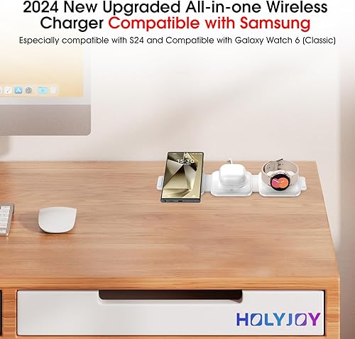 Miniatura 7 de Cargador de viaje múltiple para Samsung, cargador de reloj inalámbrico plegable para Galaxy Watch Ultra765 ProActive 2, almohadilla de carga rápida