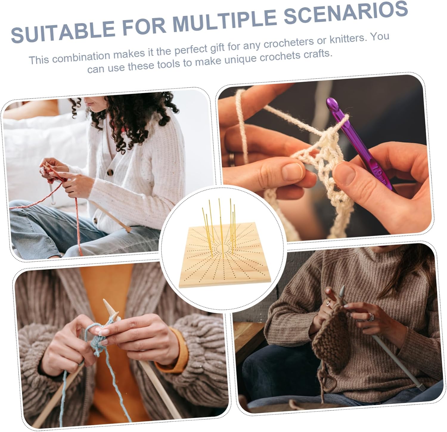 Wooden Knitting Blocking Board for Crochet Lovers, Xmas Projects