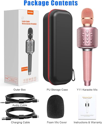 Miniatura 6 de XZL Micrófono de karaoke Bluetooth para niños y adultos, micrófono recargable inalámbrico con altavoz estéreo integrado, modo eco, dúo, grabación,