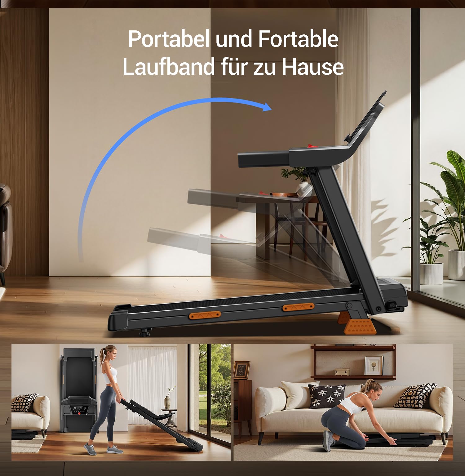 LONTEK Cinta de Correr Plegable con Inclinación 9% | Cinta de Andar Plegable 12KM/H,Caminadora Electrica para Casa Equipado con un Motor de 3.0 CV y Pantalla LED,136KG