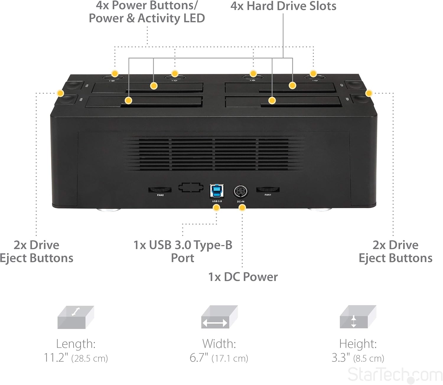 Review StarTech.com 4 Bay USB 3.0 (5 Gbps) Hard Drive Docking Station w/ UASP for 2.5 & 3.5 SATA SSD HDD - Multiple External Hard Drive Dock (SDOCK4U33) Featured Product StarTech.com 4 Bay USB 3.0 (5 Gbps) Hard Drive Docking Station w/ UASP for 2.5 & 3.5 SATA SSD HDD - Multiple External Hard Drive Dock (SDOCK4U33)