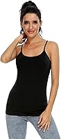 Vista 2 de Orrpally Women Cotton Camisole Shelf Bra Cami Tank Tops Adjustable Spaghetti Strap Tank Top 3-Pack