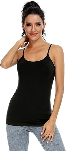 Miniatura 2 de Orrpally Women Cotton Camisole Shelf Bra Cami Tank Tops Adjustable Spaghetti Strap Tank Top 3-Pack