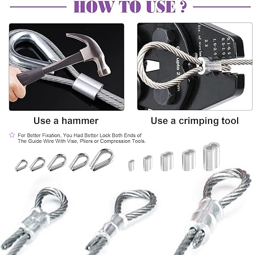 Miniatura 4 de Swpeet Juego de 122 herramientas de corte de cuerda de alambre de cable, cortador de cables de 8 pulgadas de hasta 532 pulgadas, con 5 tamaños de