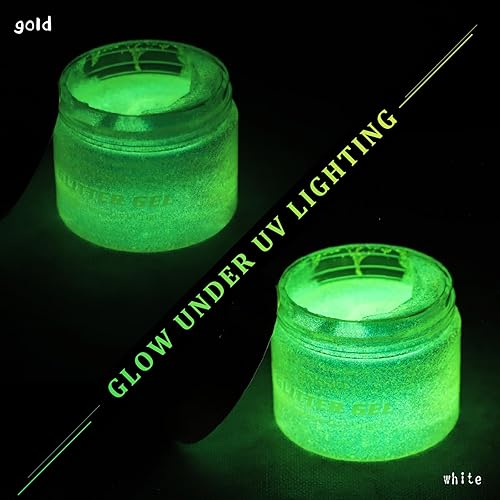 Miniatura 4 de SEISSO Gel de purpurina corporal con brillo dorado neón, gel de purpurina corporal que brilla en la oscuridad, gel de purpurina luminosa de sirena,