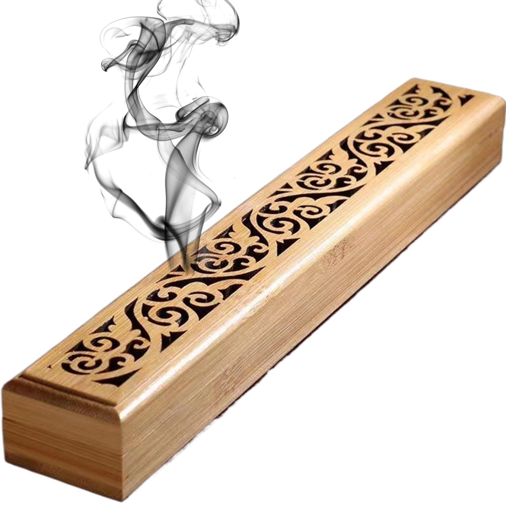 Porte-encens pour bâtons de brûleurs en bambou sculpté creux premium
