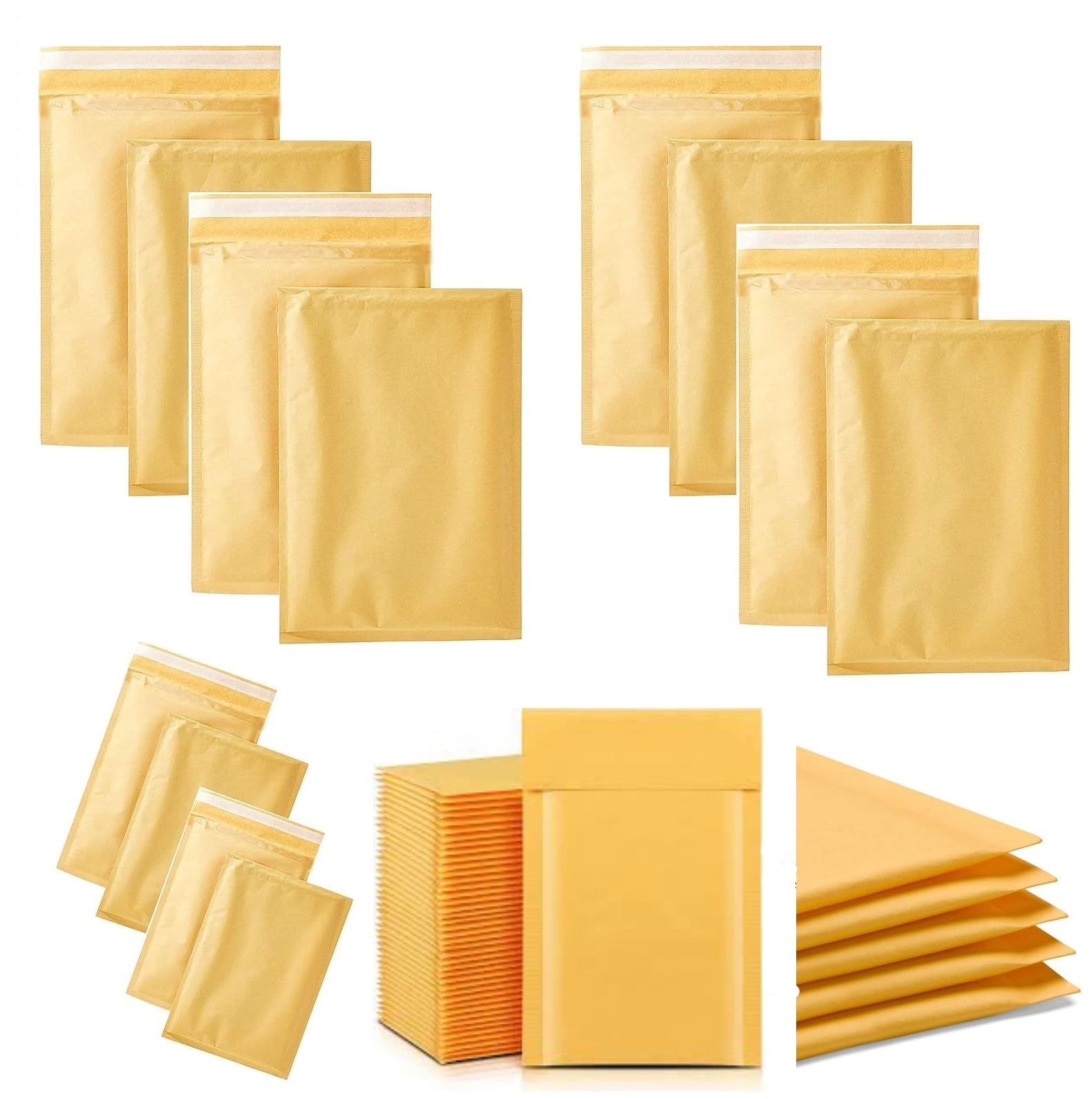50 X Padded Envelopes Bubble Mailers K/7 Gold Colour Padded Bubble Envelopes for Packaging Postage Peel & Seal Shipping Bag Mailers Postal (350 X 470 MM (K/7), Gold/Yellow)