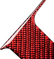 Vista 6 de 2 piezas de calcomanías suaves de fibra de carbono roja para interior del automóvil, consola central, panel de cambio de marchas, caja de puerto