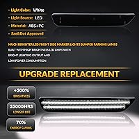 Vista 5 de Luces LED de marcador lateral parachoques delantero guardabarros blanco lámparas de estacionamiento para 2010-2014 Ford Mustang 2 piezas, lente