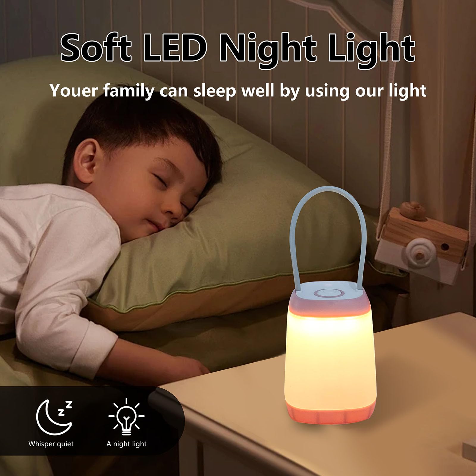 Lot de 3 lampes de camping LED portables 3 modes pour randonnée, camping, randonnée, éclairage d'urgence alimenté par piles pour extérieur et intérieur